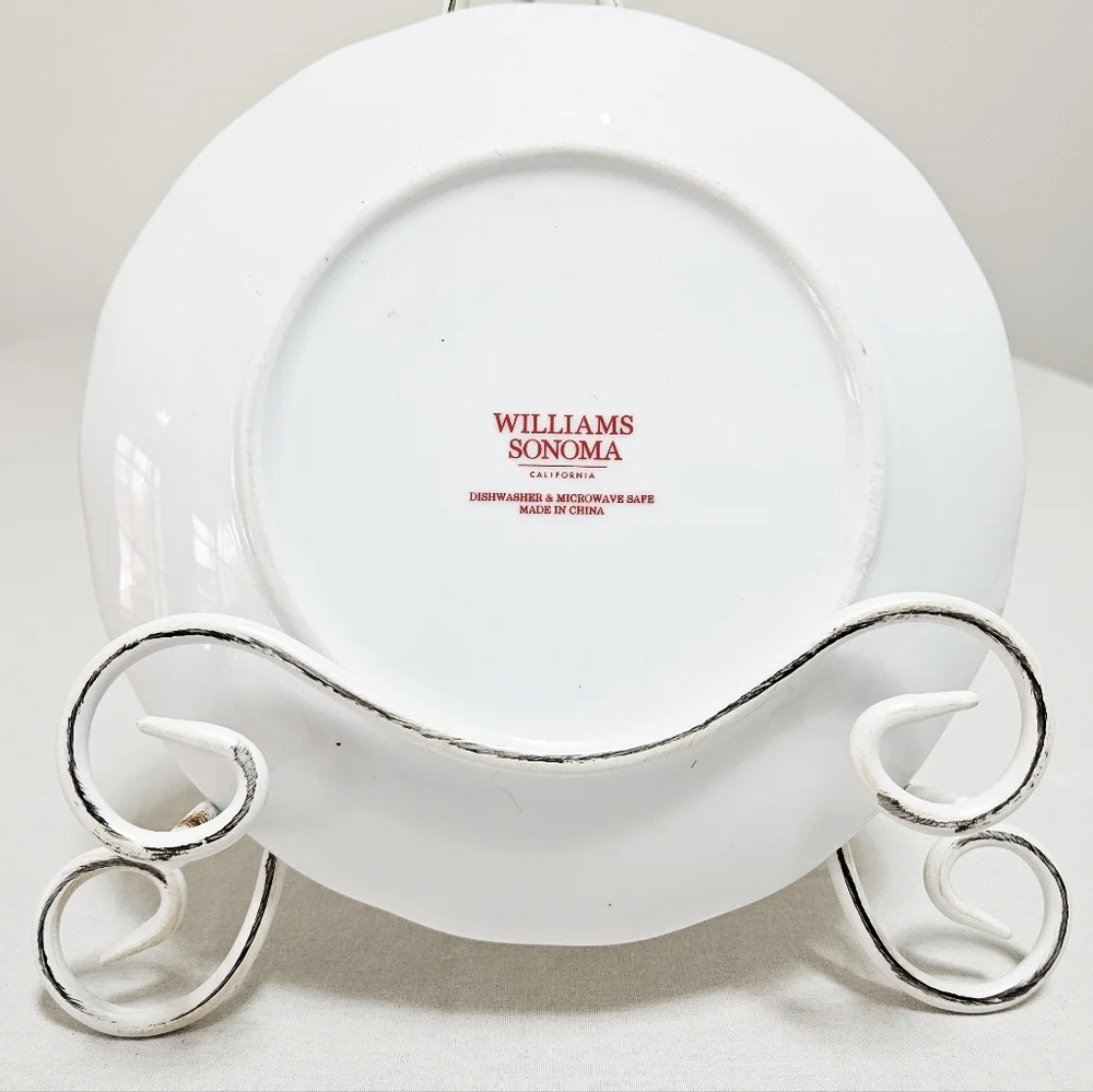 Williams Sonoma Twas The Night Before Christmas Plate‎ Santa Holiday Gold Red 8
